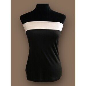 Black White Strapless Tube Top Classic  Bandeau Casual Summer Night Out